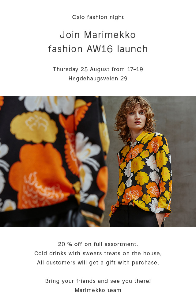 Invitation Fashion launch at Oslo store 25 August